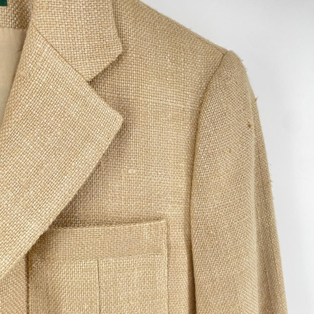 Ralph Lauren LRL Blazer Women 4 Beige 100% Silk Tweed Quiet Luxury Old Money - Picture 14 of 14